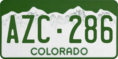 CO license plate AZC286