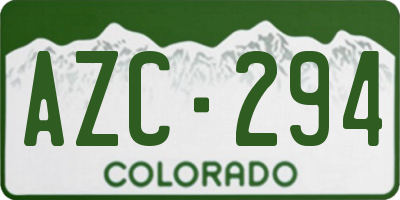 CO license plate AZC294