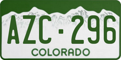 CO license plate AZC296