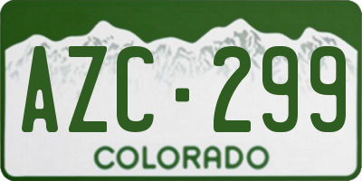 CO license plate AZC299