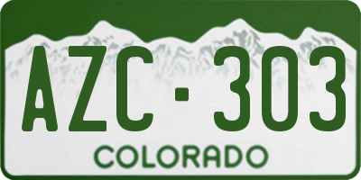 CO license plate AZC303