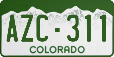 CO license plate AZC311