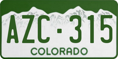 CO license plate AZC315
