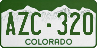 CO license plate AZC320