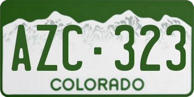 CO license plate AZC323