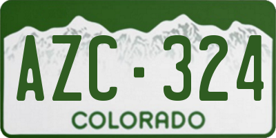 CO license plate AZC324