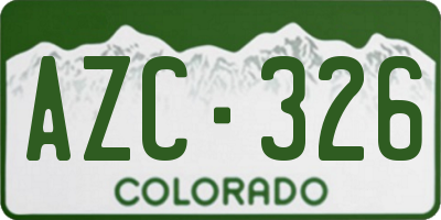 CO license plate AZC326