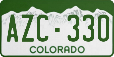 CO license plate AZC330