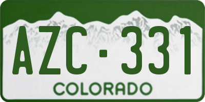 CO license plate AZC331