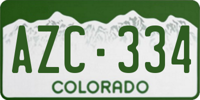 CO license plate AZC334