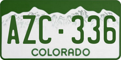 CO license plate AZC336