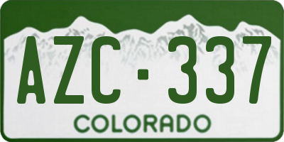 CO license plate AZC337