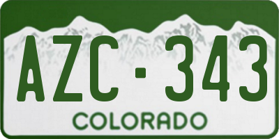 CO license plate AZC343