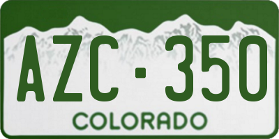 CO license plate AZC350