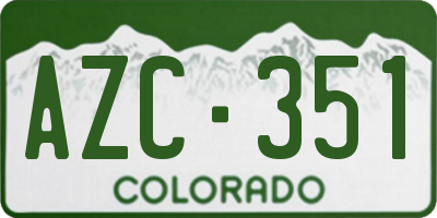 CO license plate AZC351