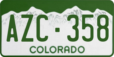 CO license plate AZC358