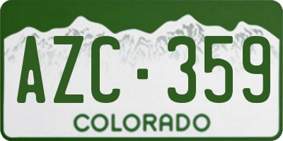 CO license plate AZC359