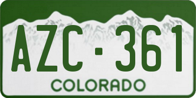 CO license plate AZC361