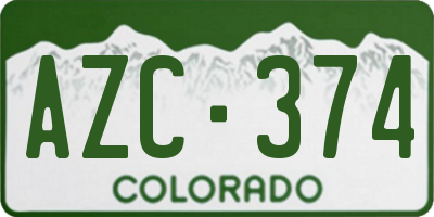 CO license plate AZC374