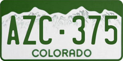 CO license plate AZC375