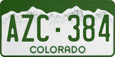 CO license plate AZC384