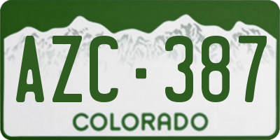 CO license plate AZC387