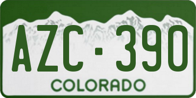 CO license plate AZC390