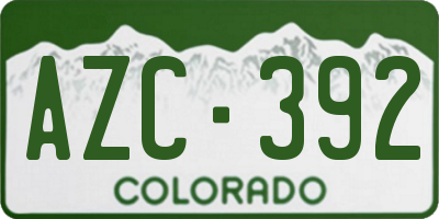 CO license plate AZC392
