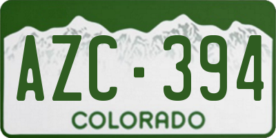 CO license plate AZC394