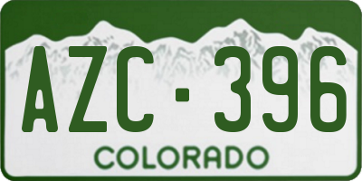 CO license plate AZC396