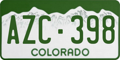 CO license plate AZC398