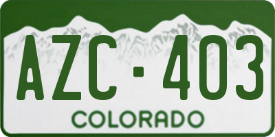 CO license plate AZC403