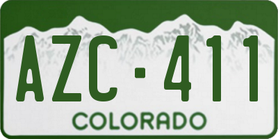 CO license plate AZC411