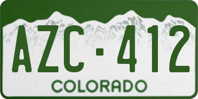 CO license plate AZC412