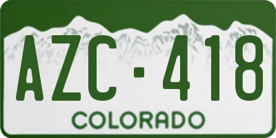 CO license plate AZC418