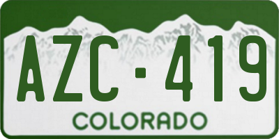 CO license plate AZC419