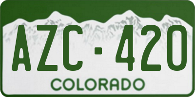 CO license plate AZC420