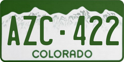 CO license plate AZC422