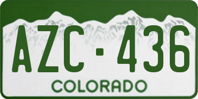 CO license plate AZC436