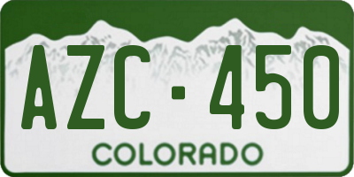 CO license plate AZC450