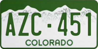 CO license plate AZC451