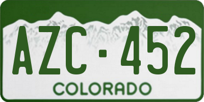 CO license plate AZC452