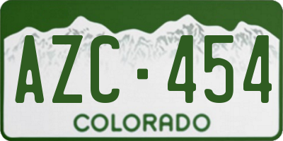 CO license plate AZC454