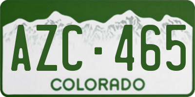 CO license plate AZC465