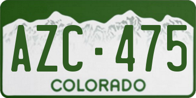 CO license plate AZC475