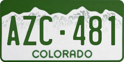 CO license plate AZC481