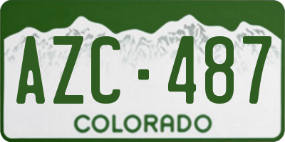 CO license plate AZC487