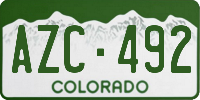 CO license plate AZC492