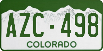 CO license plate AZC498