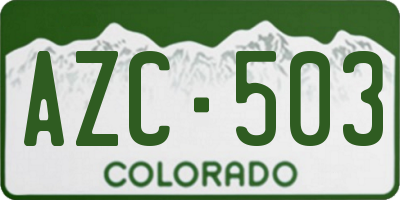 CO license plate AZC503
